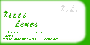 kitti lencs business card